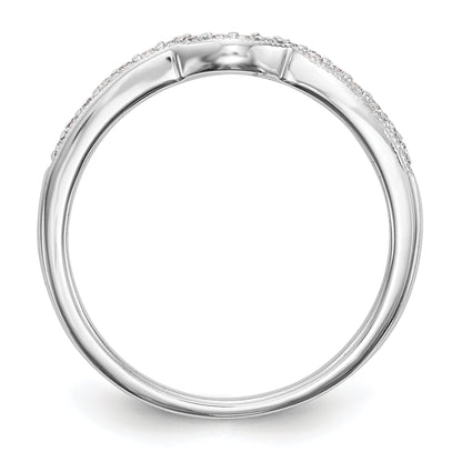 0.14ct. CZ Solid Real 14k White Gold Wedding Wedding Band Ring