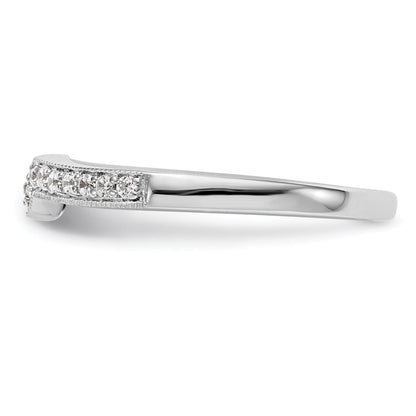 0.14ct. CZ Solid Real 14k White Gold Wedding Wedding Band Ring