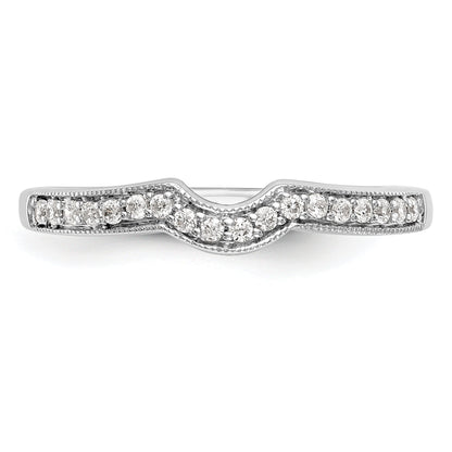 0.14ct. CZ Solid Real 14k White Gold Wedding Wedding Band Ring