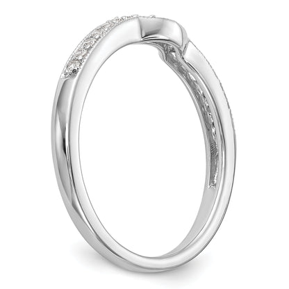 0.14ct. CZ Solid Real 14k White Gold Wedding Wedding Band Ring