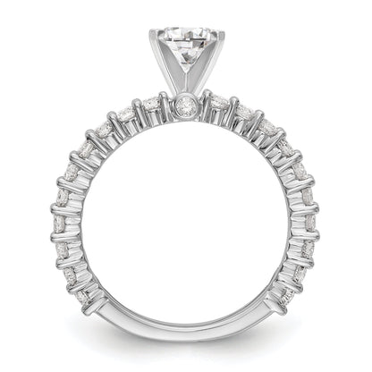 0.78ct. CZ Solid Real 14K White Gold Peg Set Engagement Ring