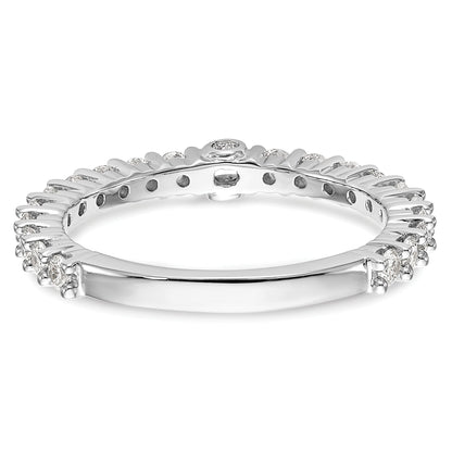 0.78ct. CZ Solid Real 14K White Gold Peg Set Engagement Ring