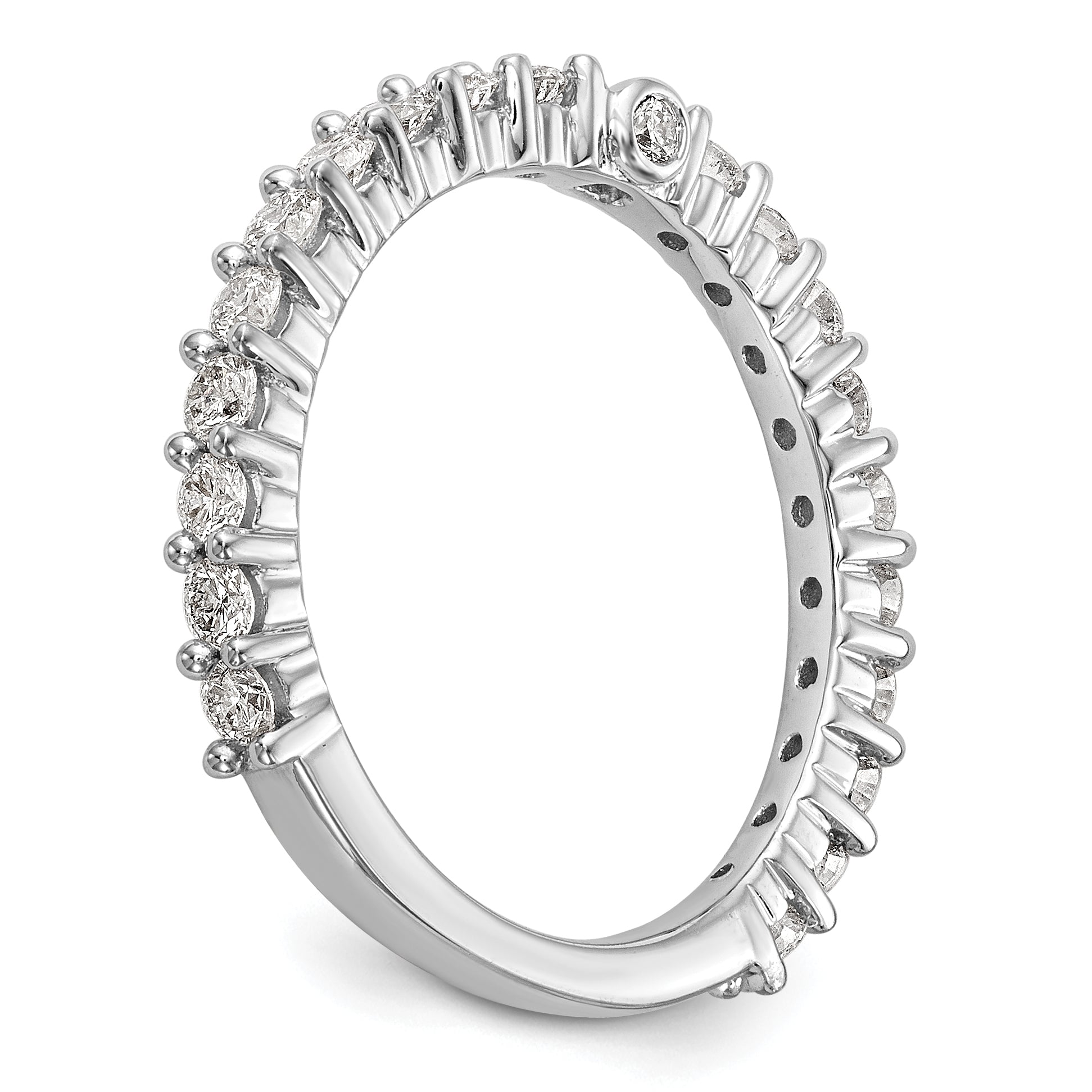 0.78ct. CZ Solid Real 14K White Gold Peg Set Engagement Ring