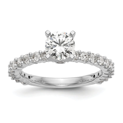 0.78ct. CZ Solid Real 14K White Gold Peg Set Engagement Ring