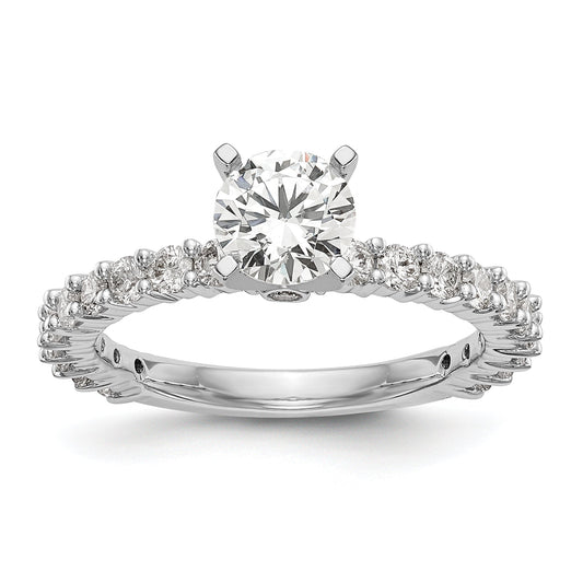 0.78ct. CZ Solid Real 14K White Gold Peg Set Engagement Ring