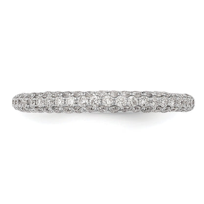 0.77ct. CZ Solid Real 14k White Gold Wedding Wedding Band Ring