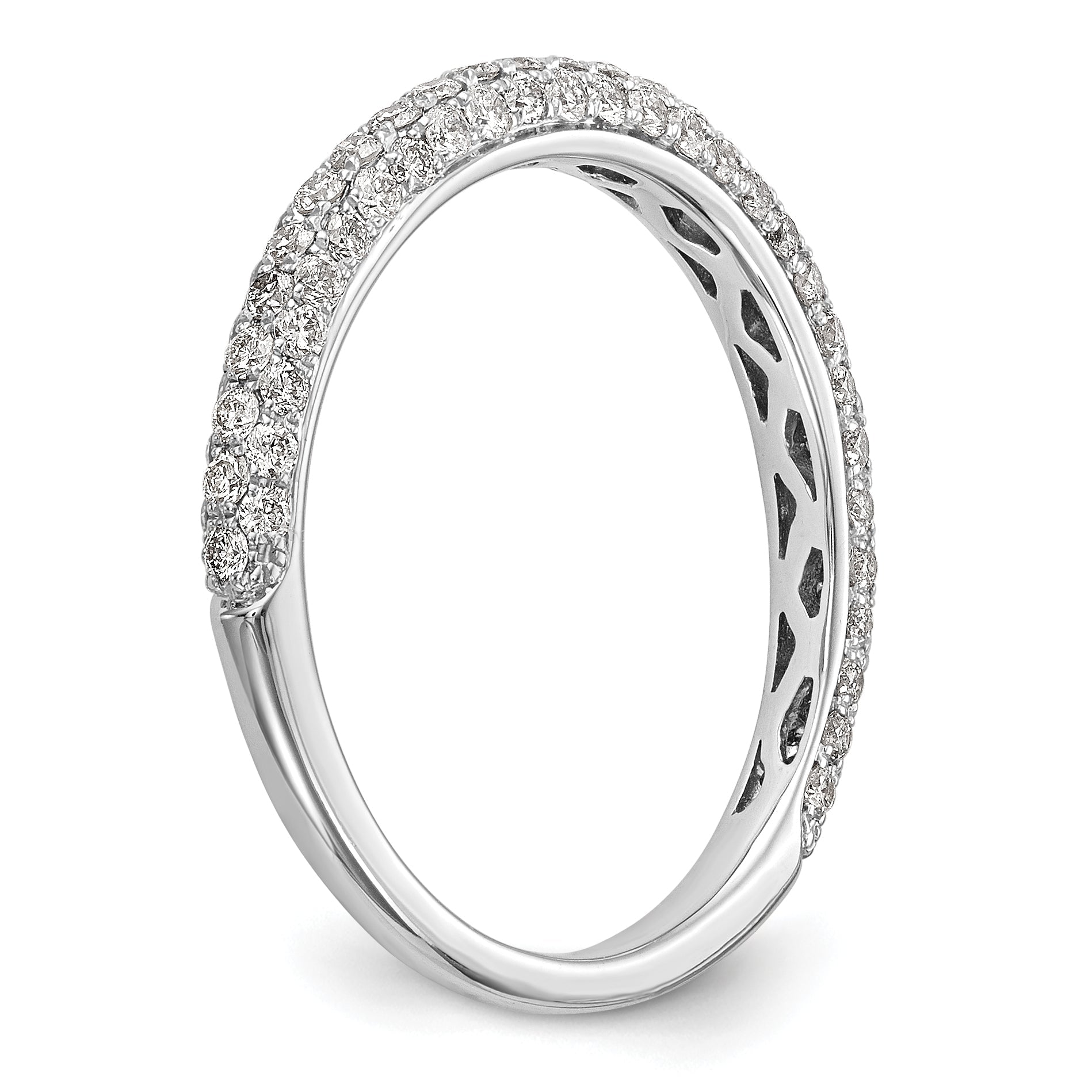 0.77ct. CZ Solid Real 14k White Gold Wedding Wedding Band Ring