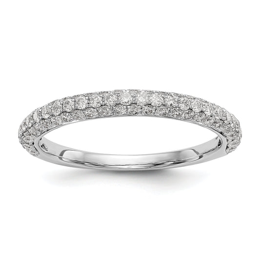 0.77ct. CZ Solid Real 14k White Gold Wedding Wedding Band Ring