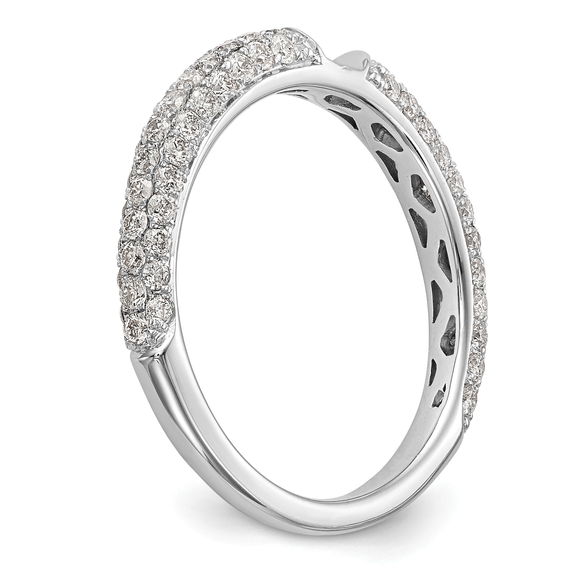 0.78ct. CZ Solid Real 14K White Gold Peg Set Engagement Ring