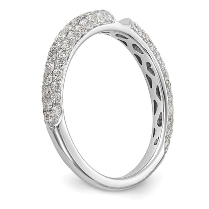 0.78ct. CZ Solid Real 14K White Gold Peg Set Engagement Ring