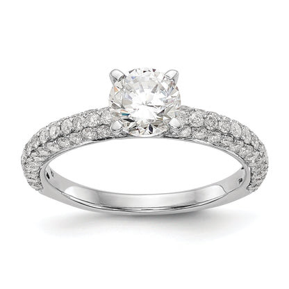 0.78ct. CZ Solid Real 14K White Gold Peg Set Engagement Ring