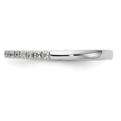 0.18ct. CZ Solid Real 14k White Gold Wedding Wedding Band Ring