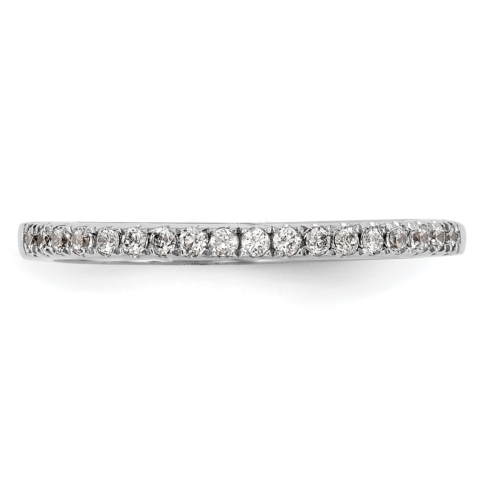 0.18ct. CZ Solid Real 14k White Gold Wedding Wedding Band Ring