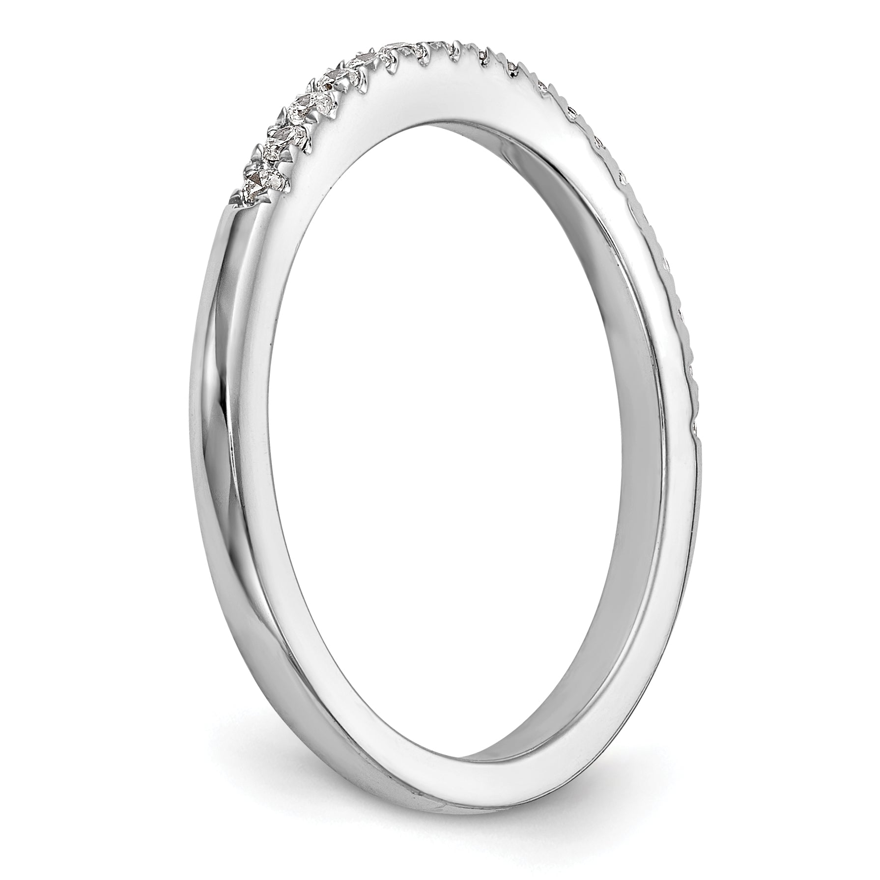 0.18ct. CZ Solid Real 14k White Gold Wedding Wedding Band Ring