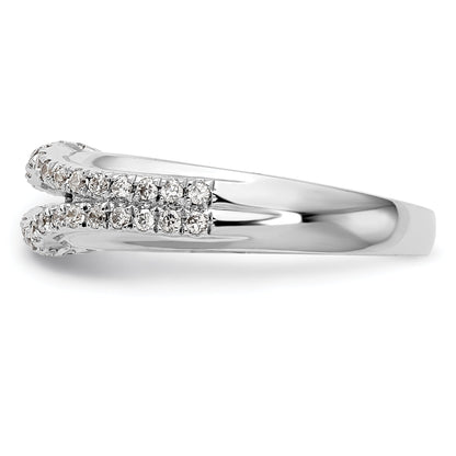0.44ct. CZ Solid Real 14K White Gold Peg Set Engagement Ring