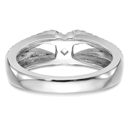 0.44ct. CZ Solid Real 14K White Gold Peg Set Engagement Ring