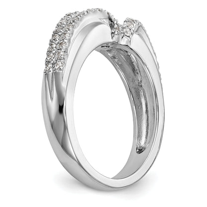 0.44ct. CZ Solid Real 14K White Gold Peg Set Engagement Ring