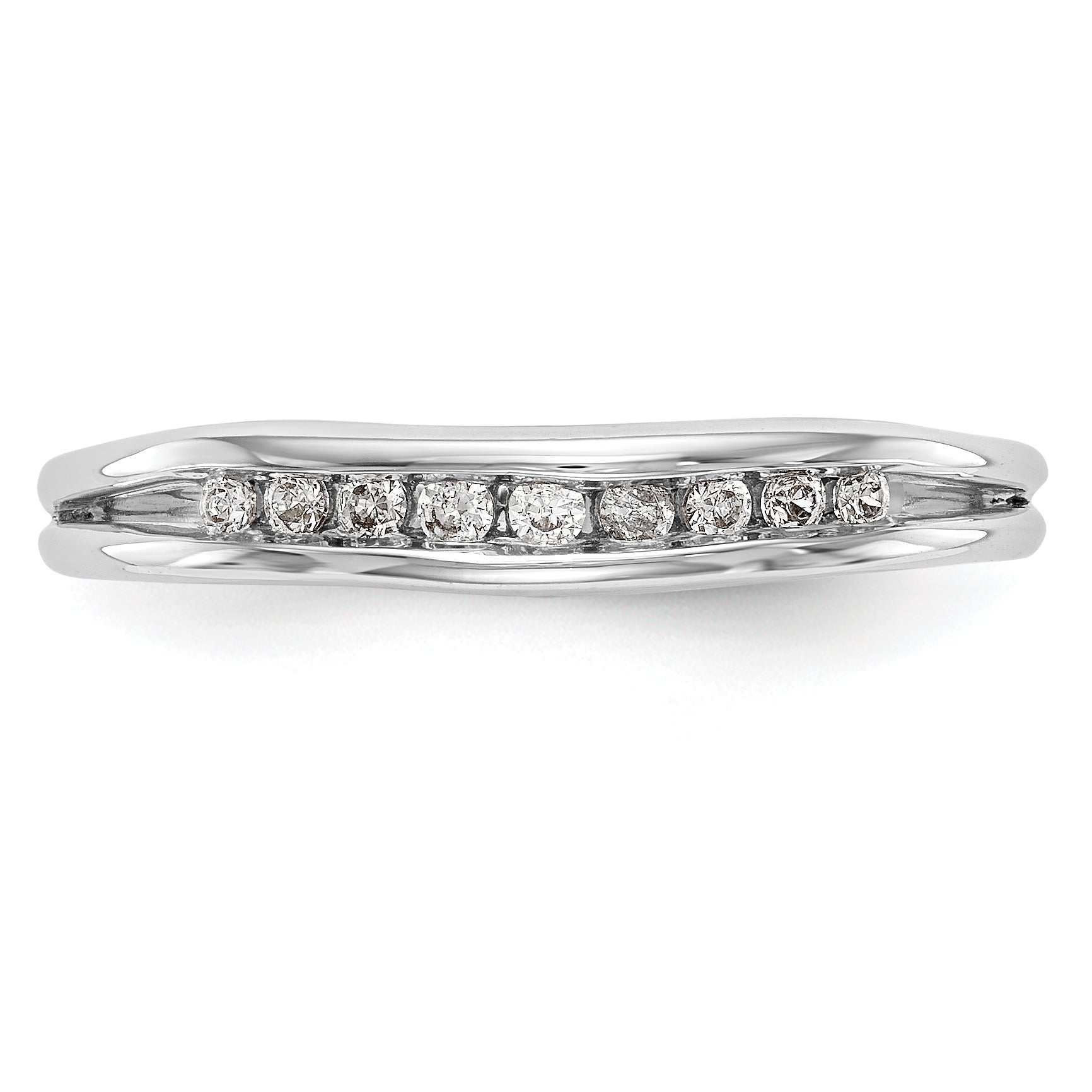 0.14ct. CZ Solid Real 14k White Gold Wedding Wedding Band Ring