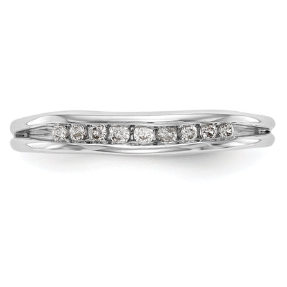 0.14ct. CZ Solid Real 14k White Gold Wedding Wedding Band Ring
