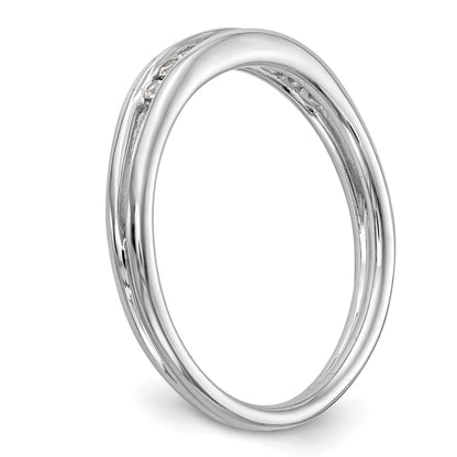0.14ct. CZ Solid Real 14k White Gold Wedding Wedding Band Ring