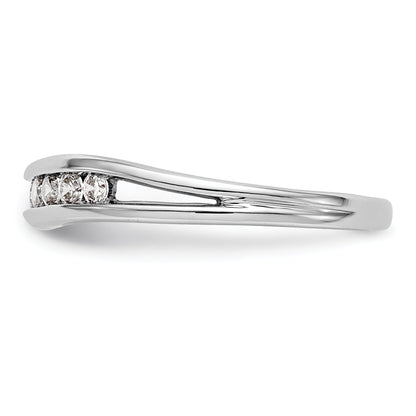 0.22ct. CZ Solid Real 14k White Gold Wedding Wedding Band Ring