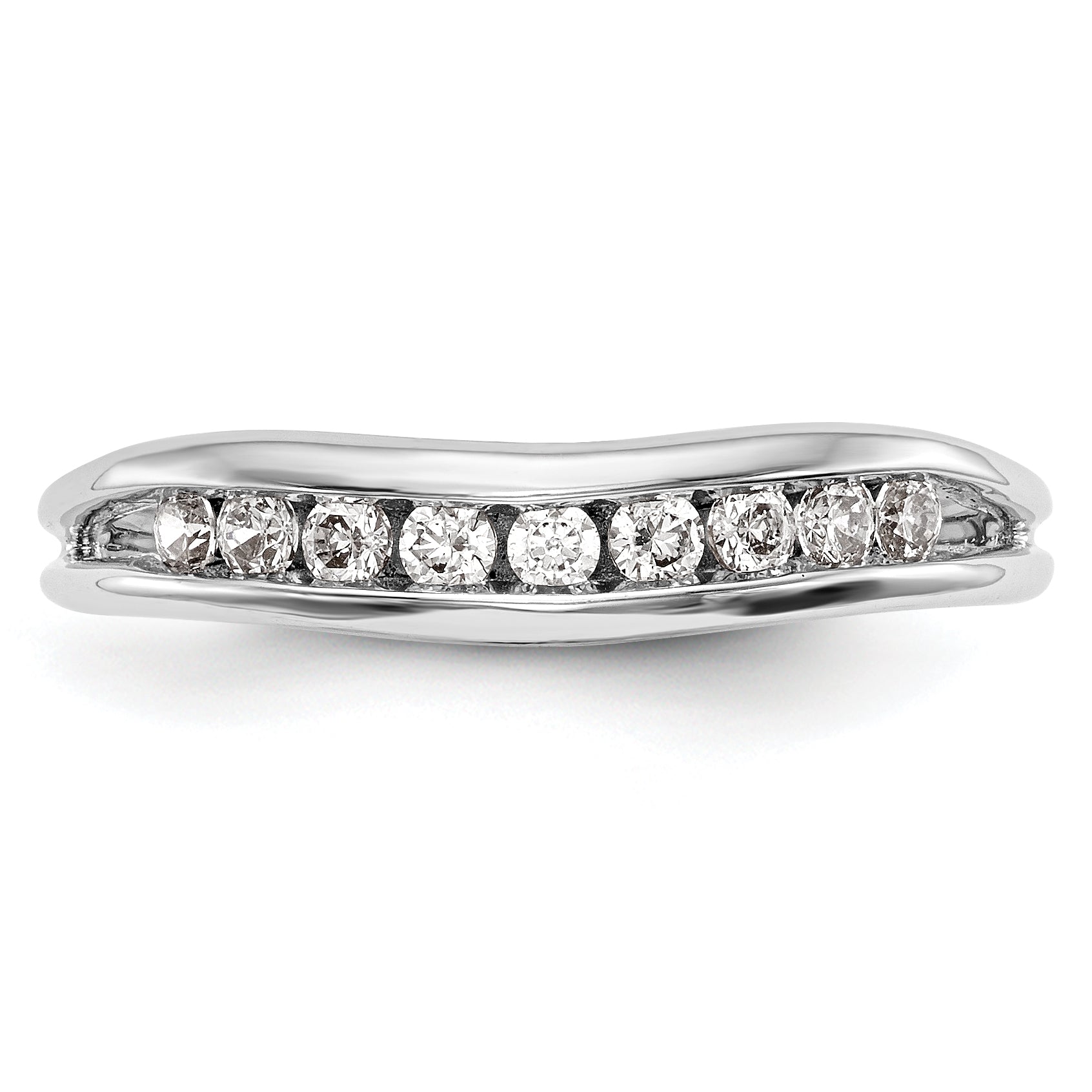 0.22ct. CZ Solid Real 14k White Gold Wedding Wedding Band Ring