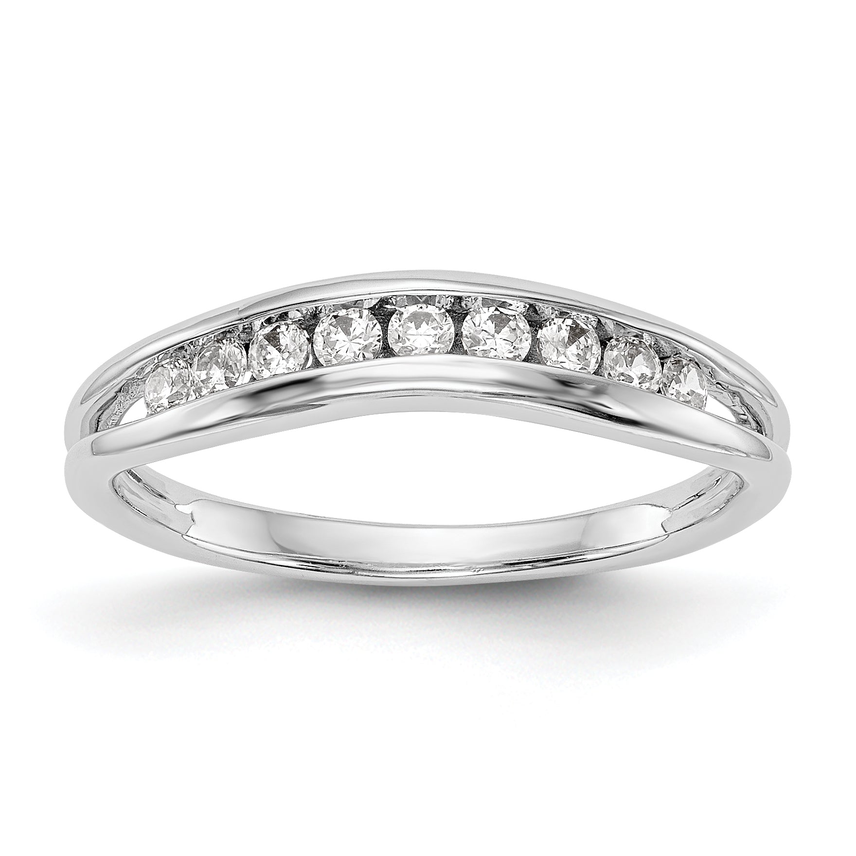 0.22ct. CZ Solid Real 14k White Gold Wedding Wedding Band Ring
