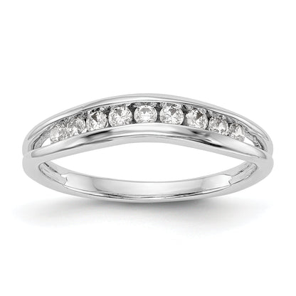 0.22ct. CZ Solid Real 14k White Gold Wedding Wedding Band Ring