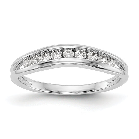 0.22ct. CZ Solid Real 14k White Gold Wedding Wedding Band Ring
