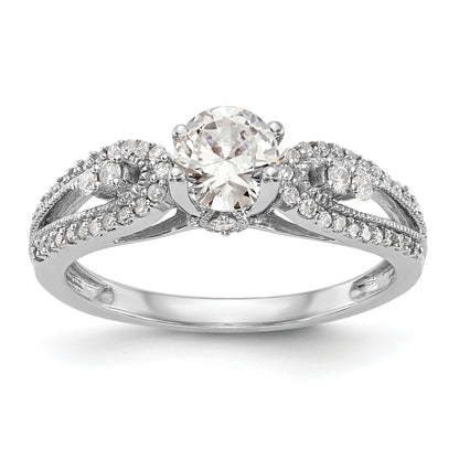 0.25ct. CZ Solid Real 14K White Gold Engagement Ring