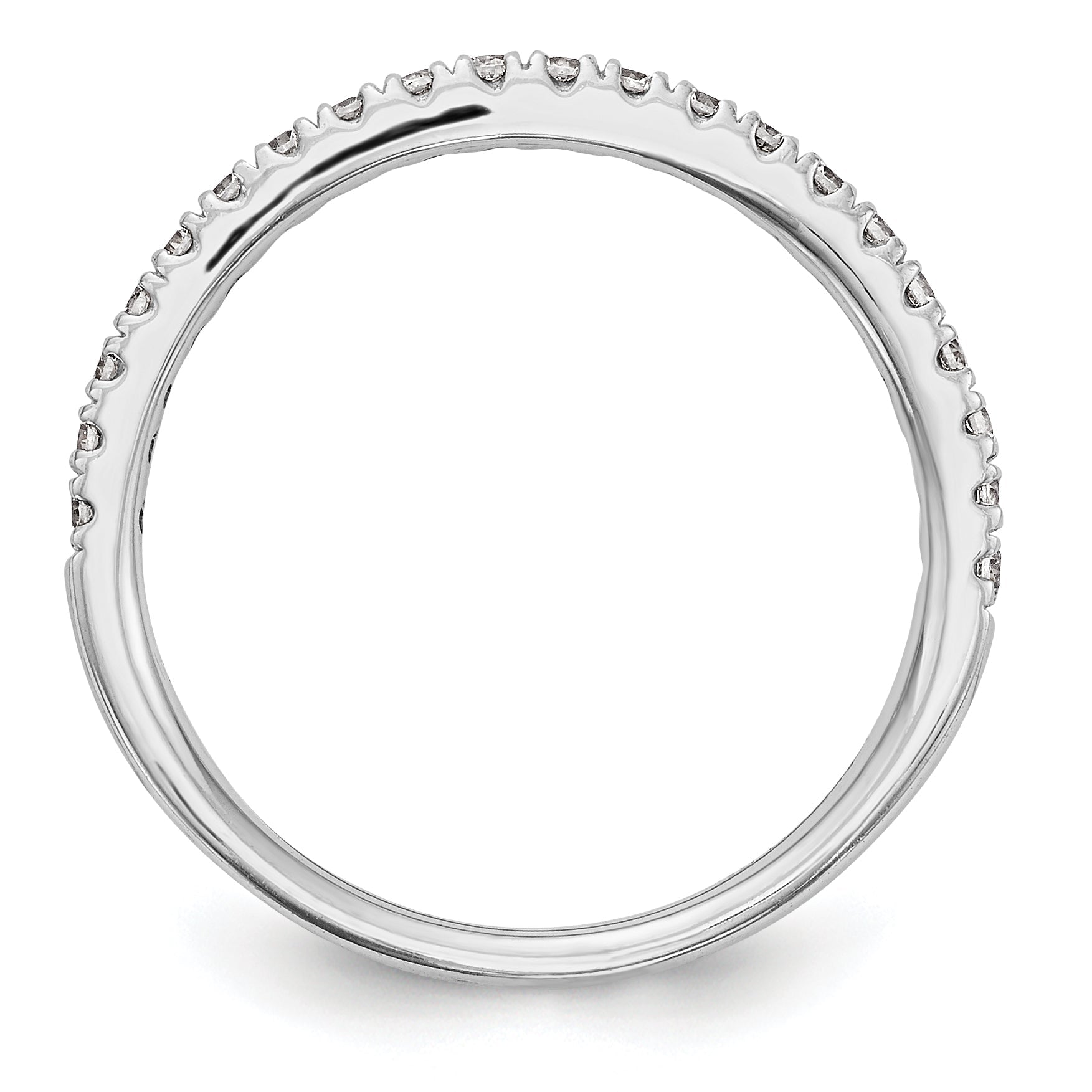 0.31ct. CZ Solid Real 14k White Gold Wedding Wedding Band Ring