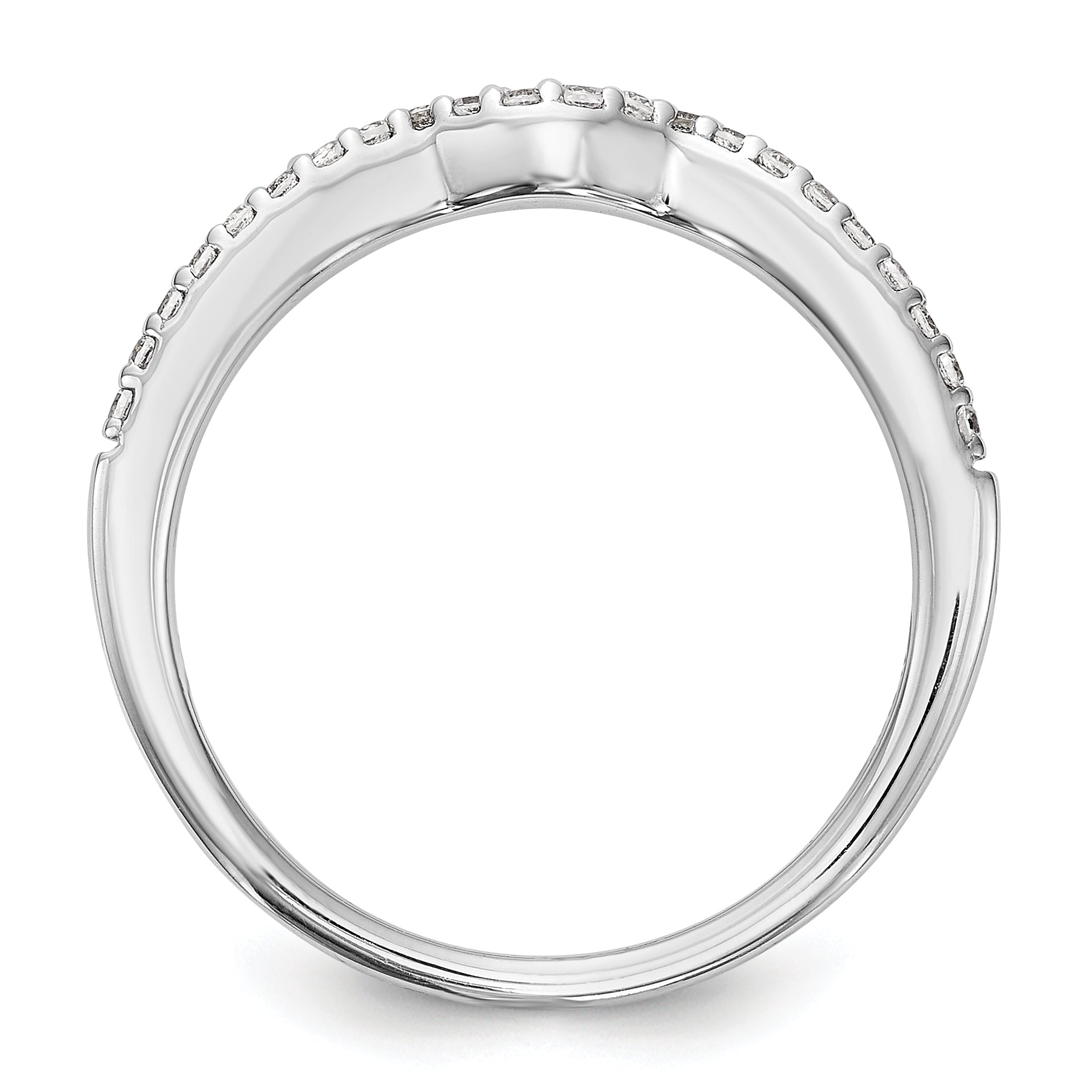 0.13ct. CZ Solid Real 14k White Gold Wedding Wedding Band Ring