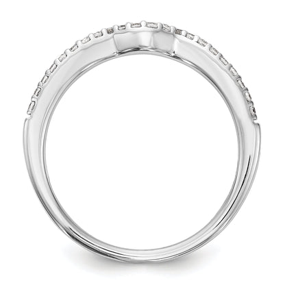 0.13ct. CZ Solid Real 14k White Gold Wedding Wedding Band Ring