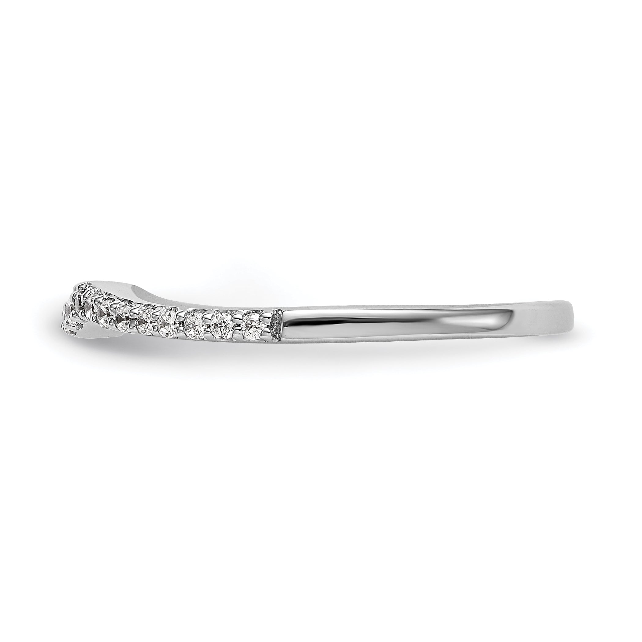 0.13ct. CZ Solid Real 14k White Gold Wedding Wedding Band Ring
