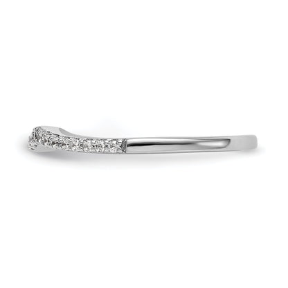 0.13ct. CZ Solid Real 14k White Gold Wedding Wedding Band Ring