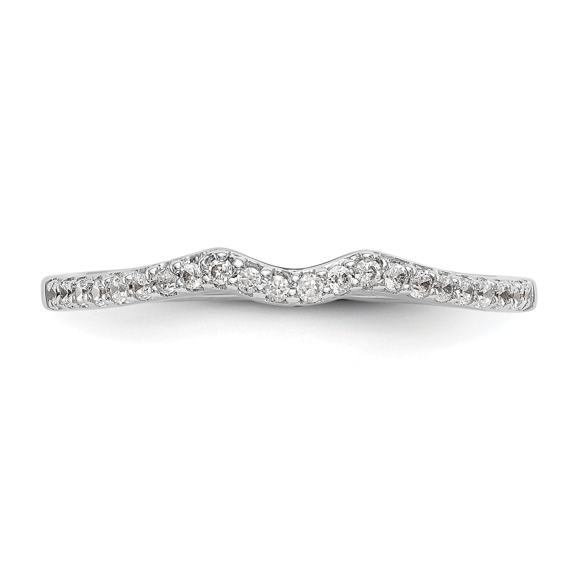 0.13ct. CZ Solid Real 14k White Gold Wedding Wedding Band Ring