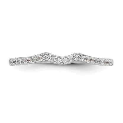 0.13ct. CZ Solid Real 14k White Gold Wedding Wedding Band Ring