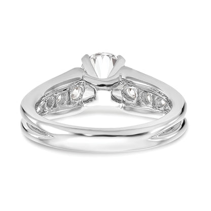 0.48ct. CZ Solid Real 14K White Gold Peg Set Engagement Ring