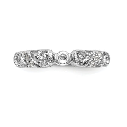 0.07ct. CZ Solid Real 14K White Gold Peg Set Engagement Ring