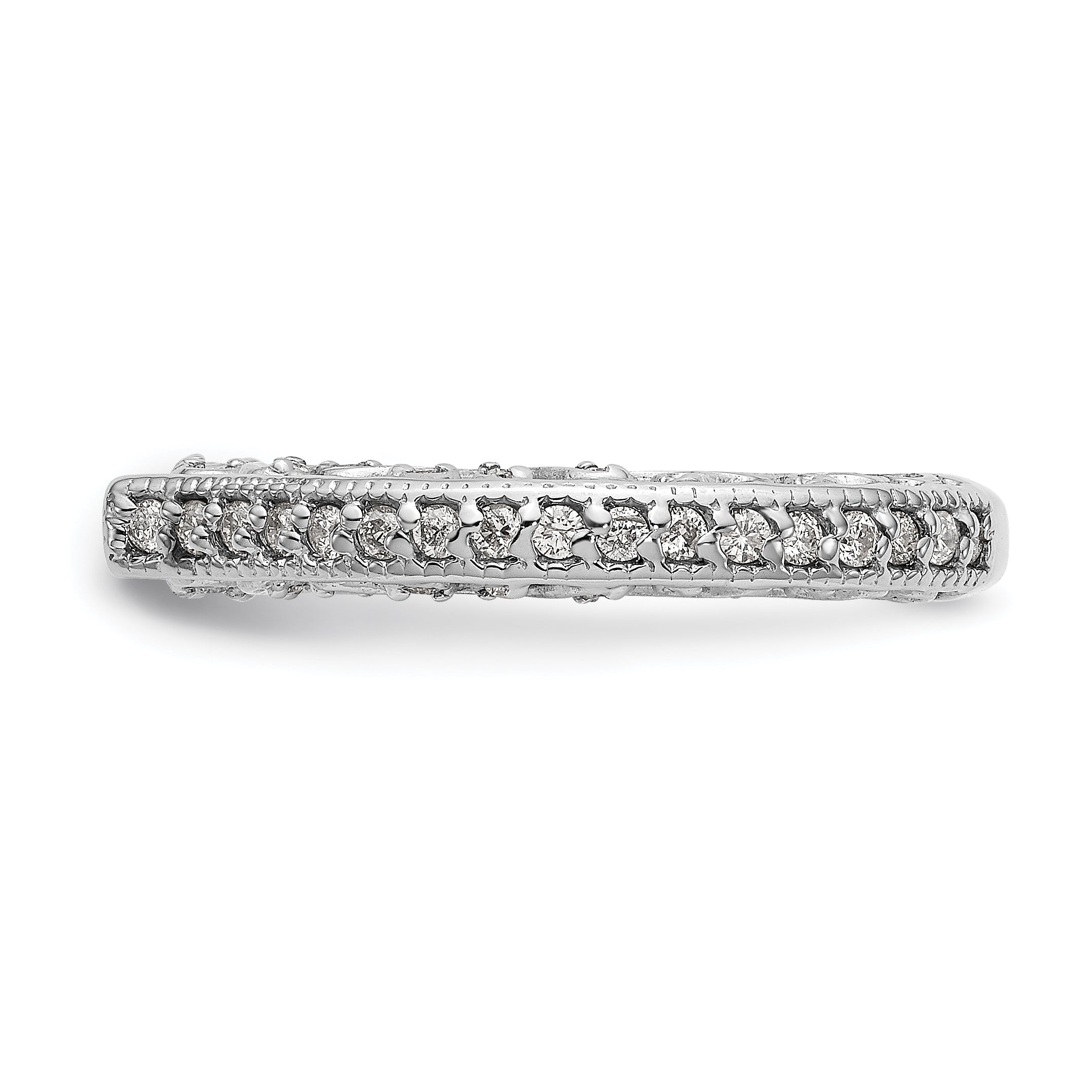 0.48ct. CZ Solid Real 14K White Gold Peg Set Engagement Ring