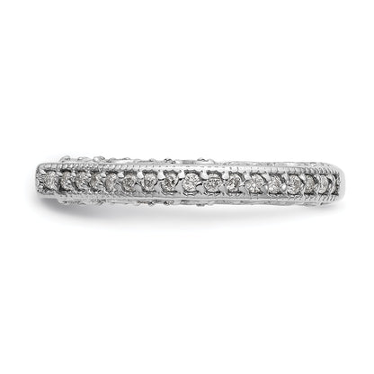 0.48ct. CZ Solid Real 14K White Gold Peg Set Engagement Ring