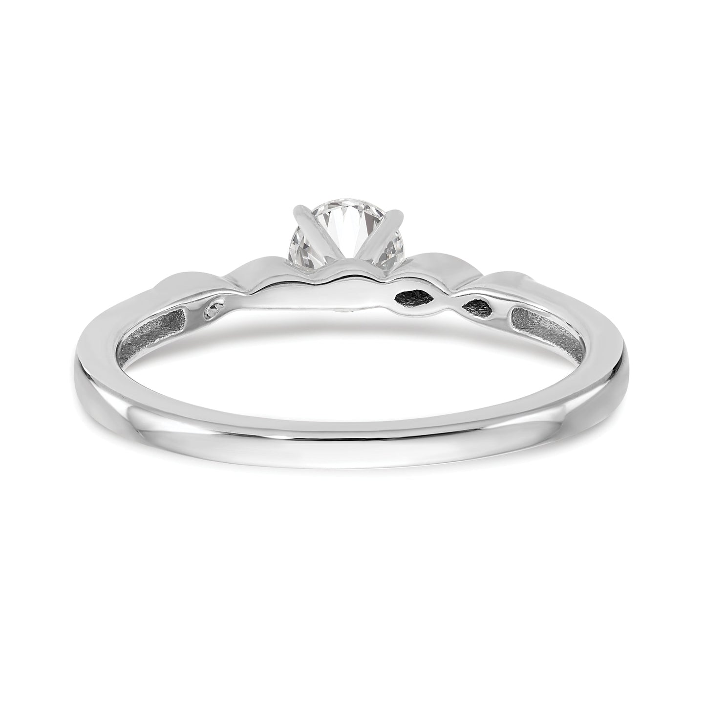 0.02ct. CZ Solid Real 14k White Gold Engagement Ring