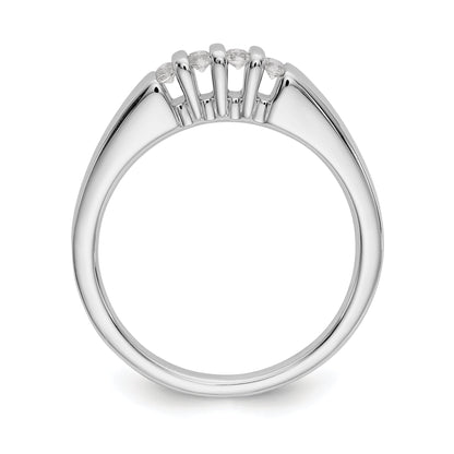 0.14ct. CZ Solid Real 14k White Gold Wedding Wedding Band Ring