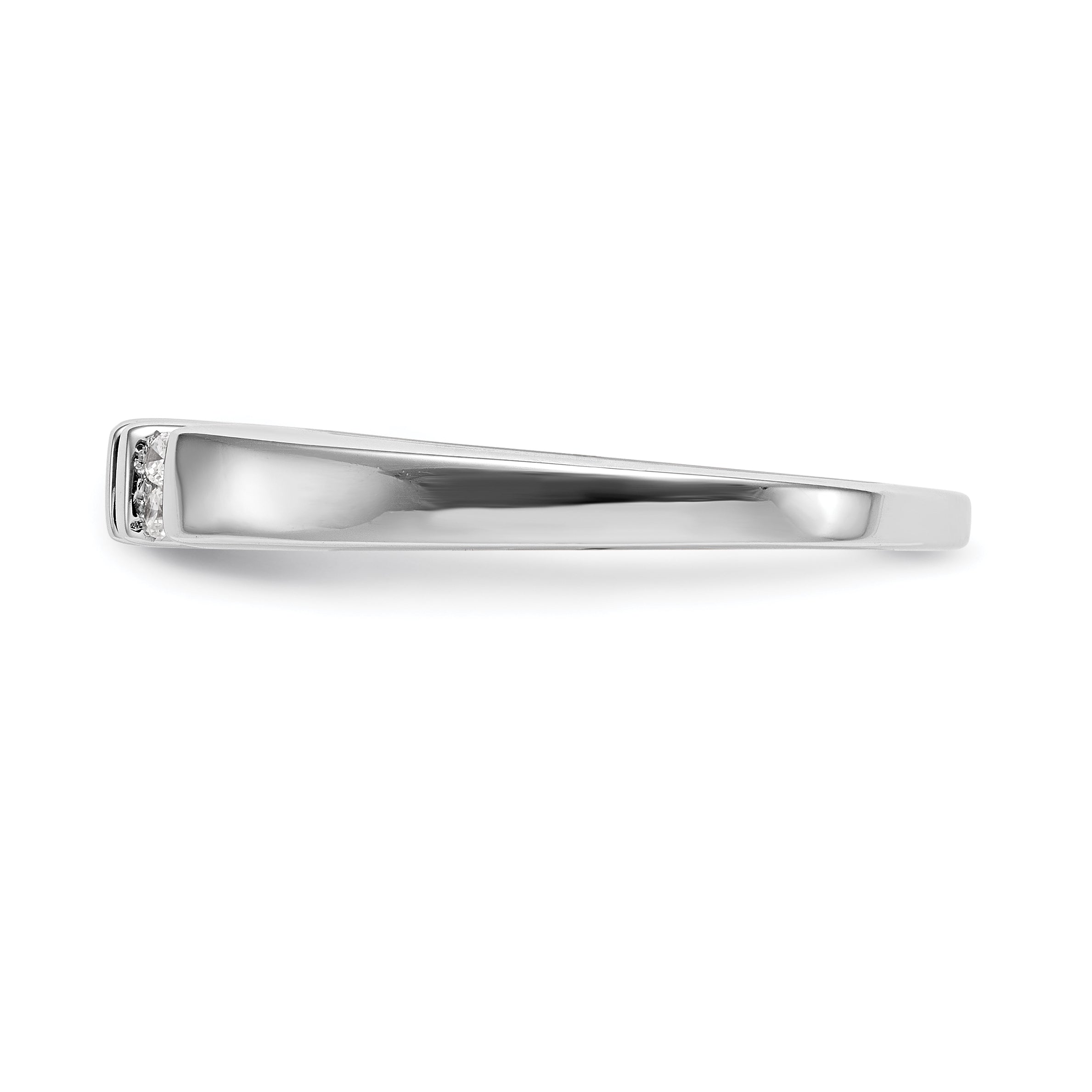 0.14ct. CZ Solid Real 14k White Gold Wedding Wedding Band Ring