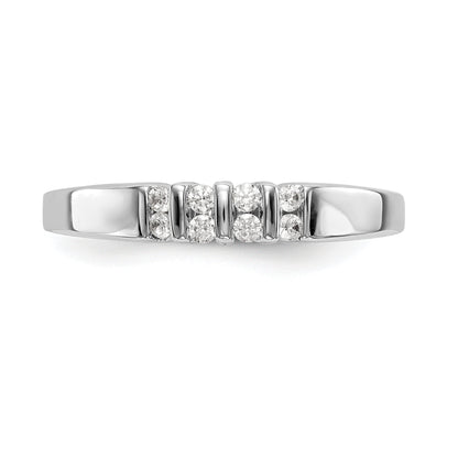 0.14ct. CZ Solid Real 14k White Gold Wedding Wedding Band Ring
