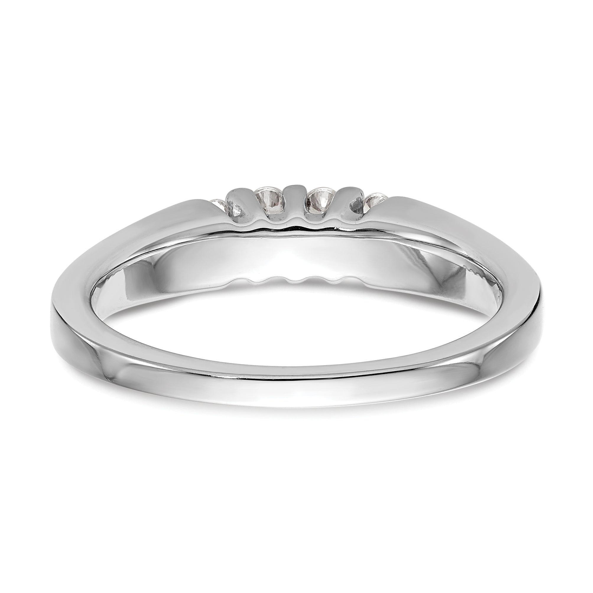 0.14ct. CZ Solid Real 14k White Gold Wedding Wedding Band Ring