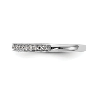 0.16ct. CZ Solid Real 14k White Gold Wedding Wedding Band Ring
