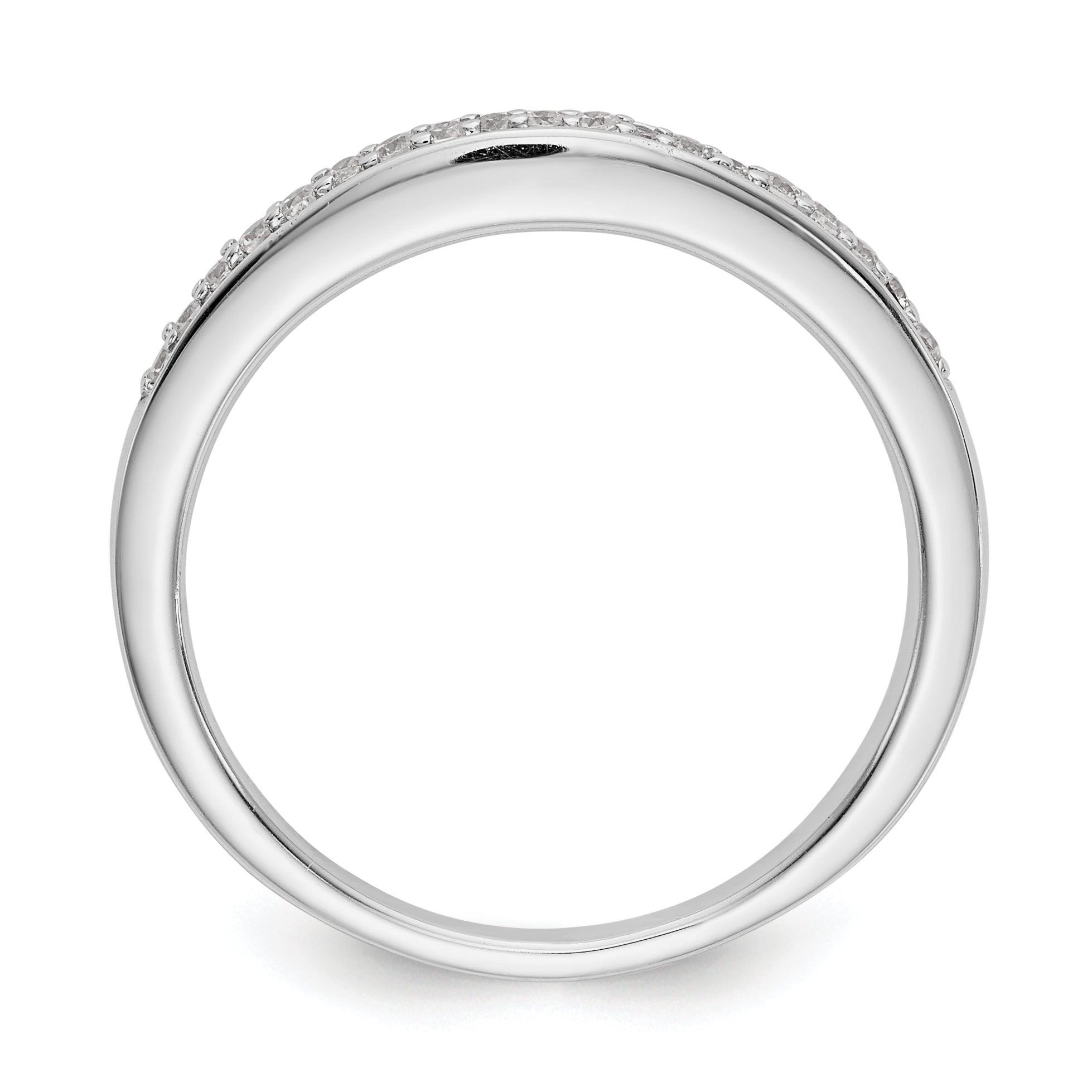 0.15ct. CZ Solid Real 14k White Gold Wedding Wedding Band Ring