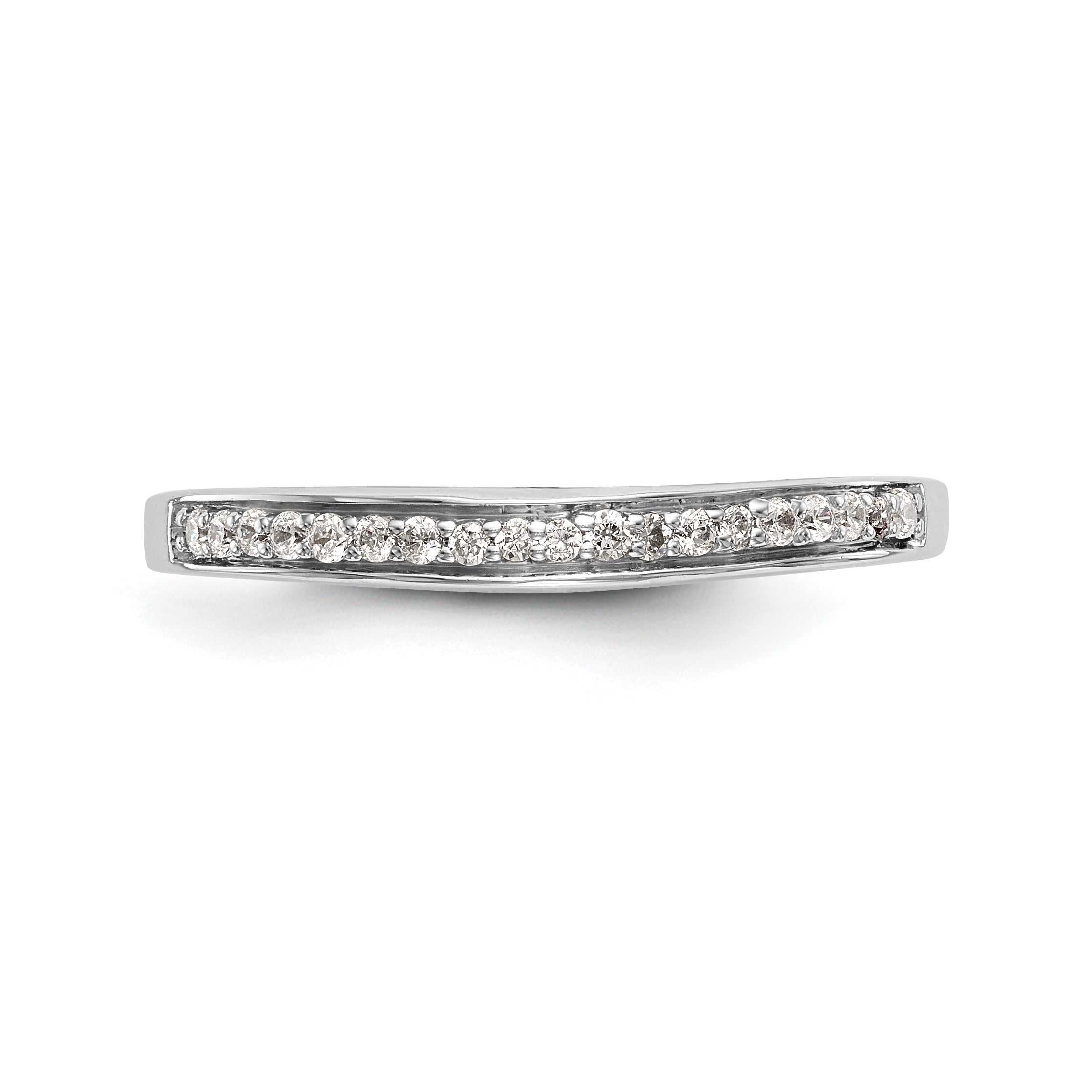 0.15ct. CZ Solid Real 14k White Gold Wedding Wedding Band Ring