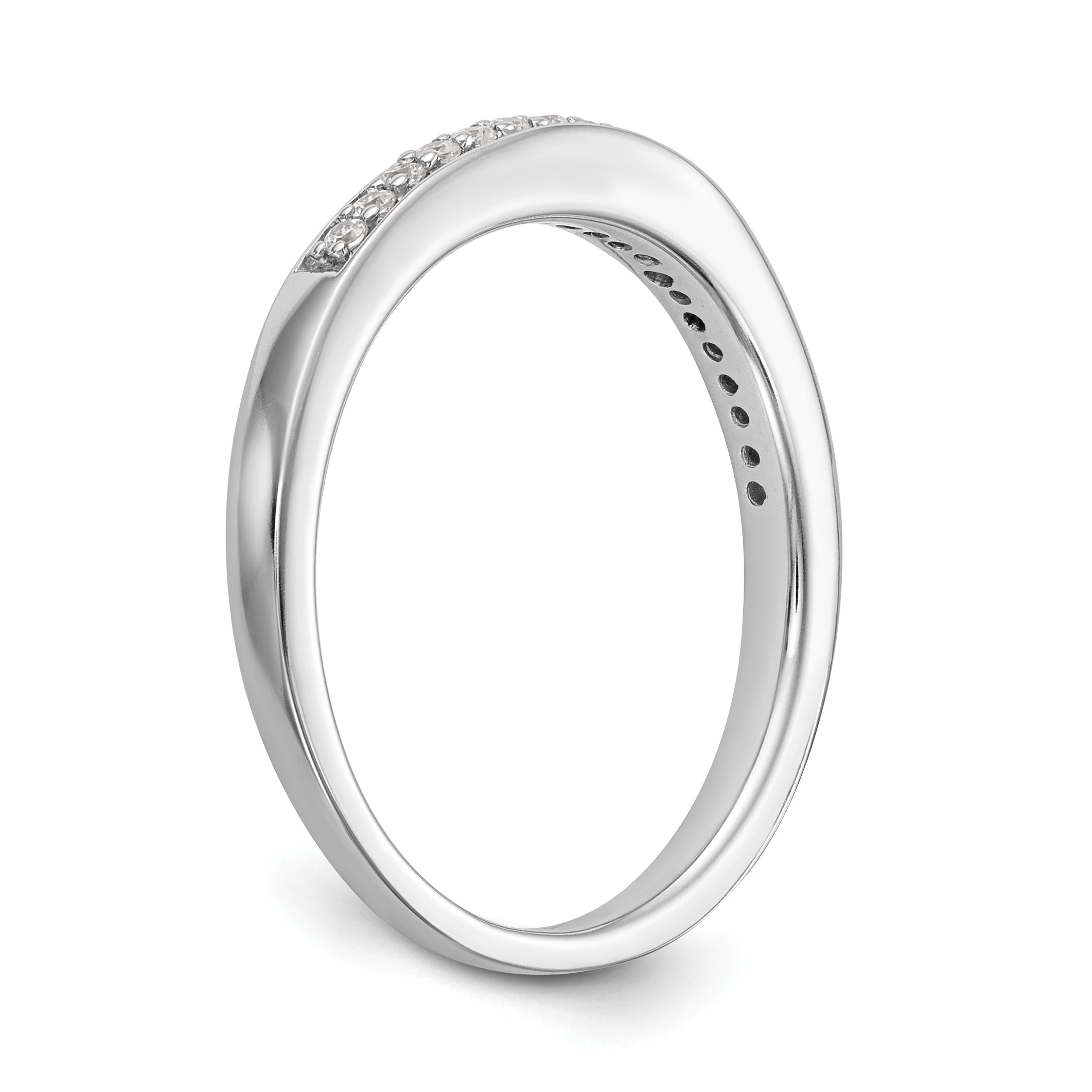 0.15ct. CZ Solid Real 14k White Gold Wedding Wedding Band Ring